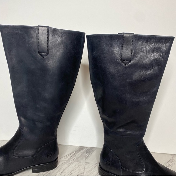 Born Shaunie Black Leather Wide Calf Riding Boot 6M - Picture 8 of 15